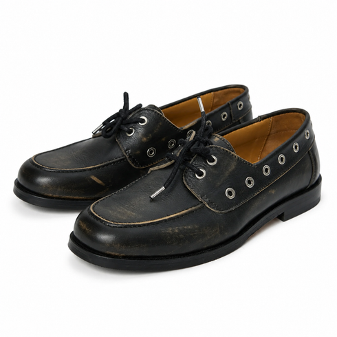 Scout Deck Shoe Scratched Black worn look