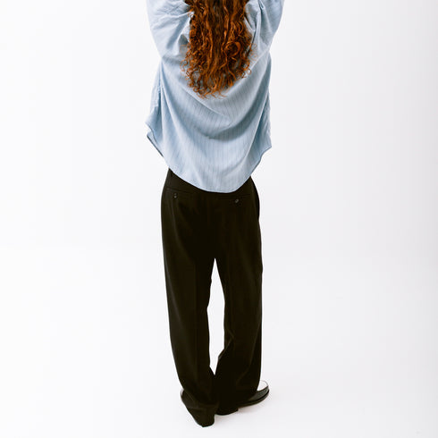 Mfpen Service Trouser Black Tropical Wool Fit Back Degli Uberti