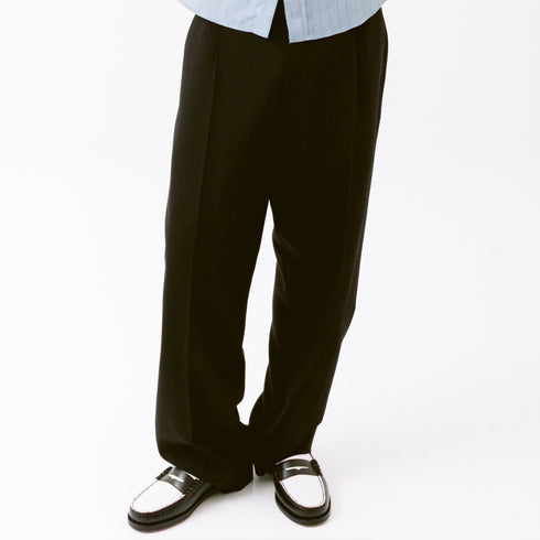 Mfpen Service Trouser Black Tropical Wool Fit Front Degli Uberti