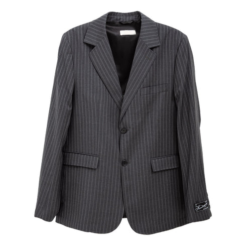 Mfpen Single Breasted Blazer Grey Pinstripe M124-67 Degli Uberti