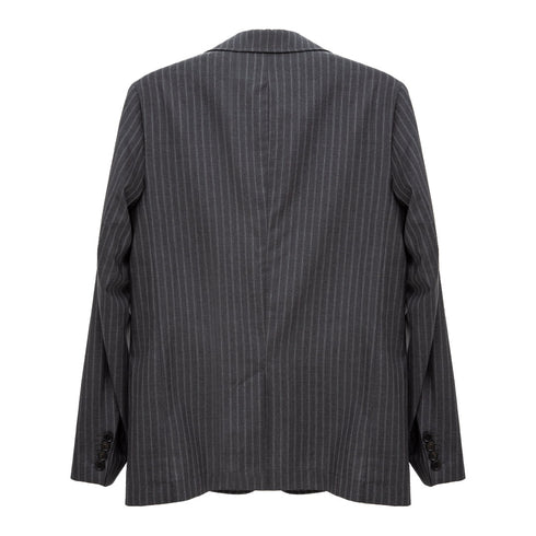 Mfpen Single Breasted Blazer Grey Pinstripe M124-67 Degli Uberti
