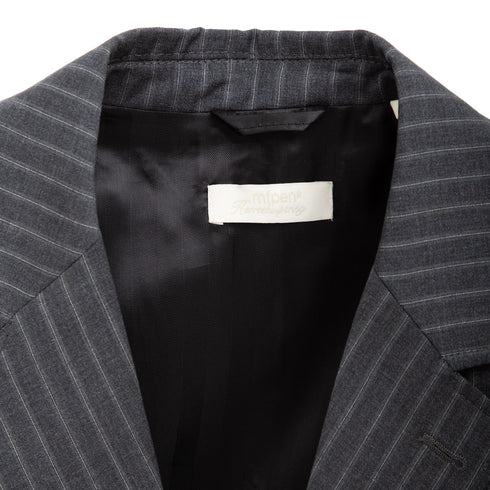 Mfpen Single Breasted Blazer Grey Pinstripe M124-67 Degli Uberti