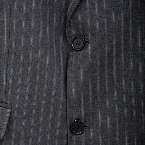 Mfpen Single Breasted Blazer Grey Pinstripe M124-67 Degli Uberti