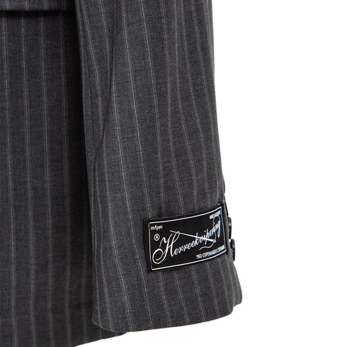 Mfpen Single Breasted Blazer Grey Pinstripe M124-67 Degli Uberti