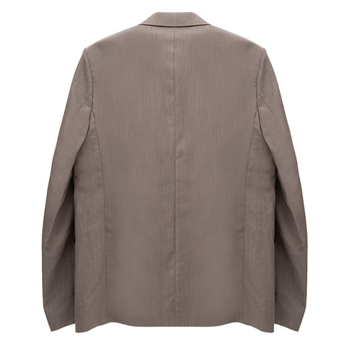 Mfpen Single Breasted Blazer Mud Tropical Wool M323-36 Degli Uberti