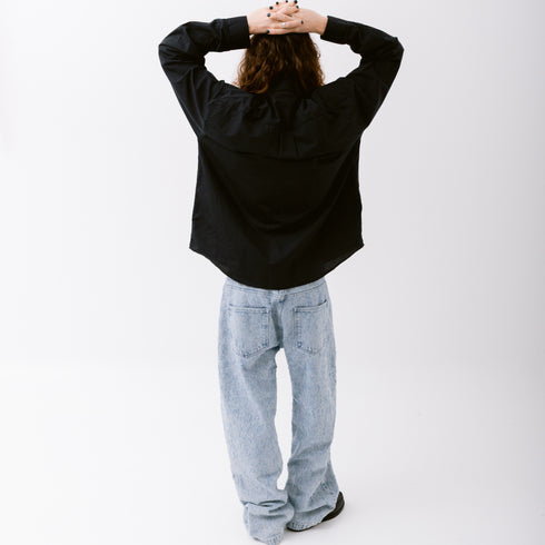 Mfpen Straight Cut Jeans Light Blue Punch Out Fit Back Degli Uberti