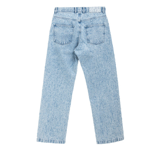 Mfpen Straight Cut Jeans Light Blue Punch Out Back Degli Uberti