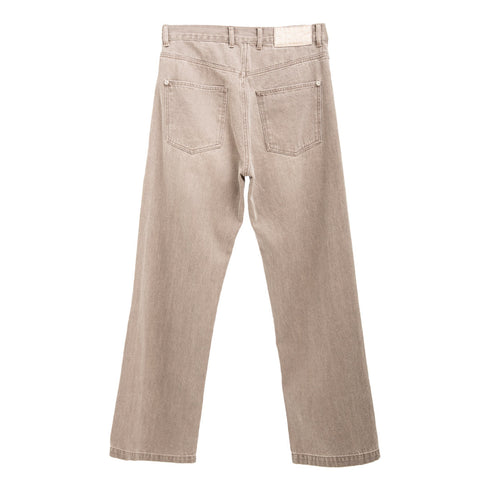 Mfpen Straight Cut Rivet Jeans Washed Brown Degli Uberti