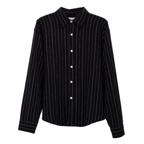 Mfpen Vacation Shirt Black Textured Stripe M125-018 Front Degli Uberti