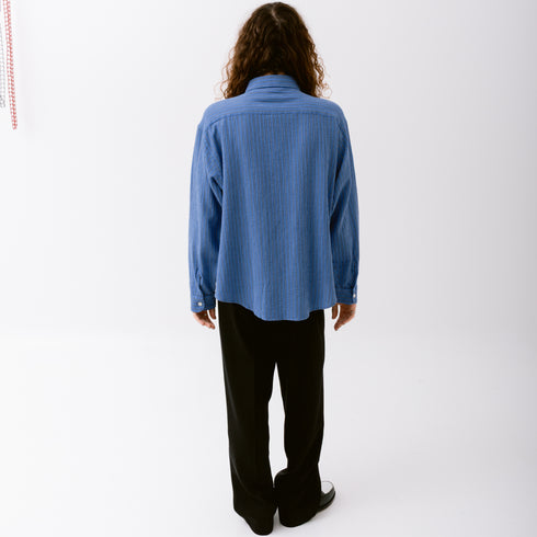 Mfpen Vacation Shirt Textured Business Stripe M125-019-01 Fit Back Degli Uberti