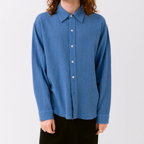 Mfpen Vacation Shirt Textured Business Stripe M125-019-01 Fit Front Degli Uberti