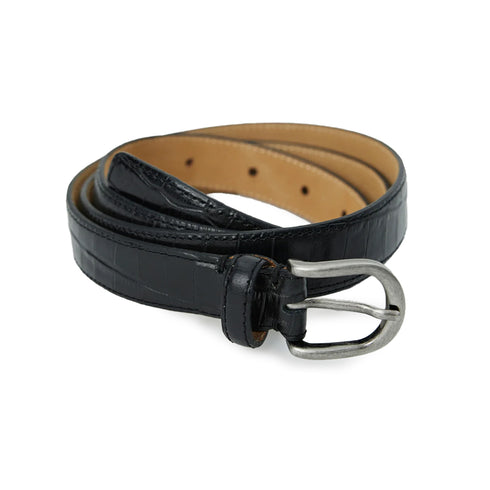 mfpen Occasion Belt Black Croc A325-024 Front Degliuberti