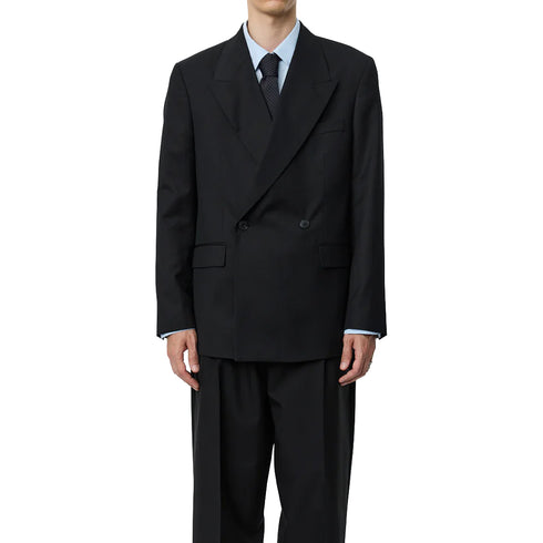 Mfpen Double Breasted Blazer Black Tropical Wool M126-040 degliuberti 1