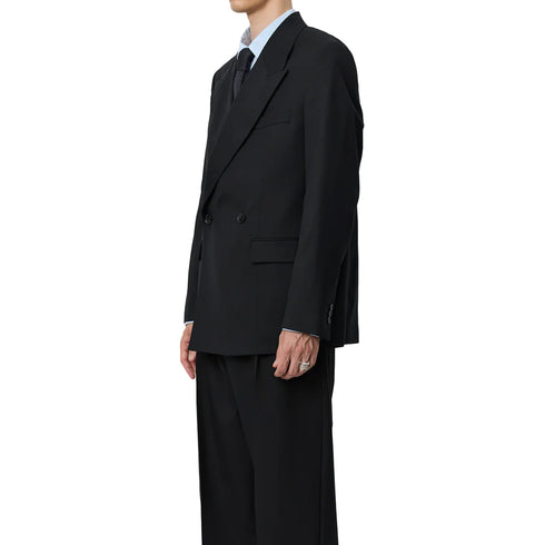 Mfpen Double Breasted Blazer Black Tropical Wool M126-040 degliuberti 2