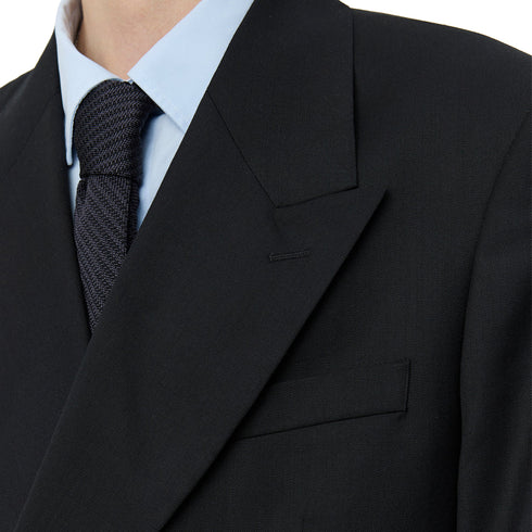 Mfpen Double Breasted Blazer Black Tropical Wool M126-040 degliuberti 4
