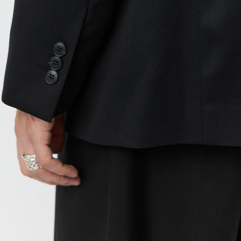 Mfpen Double Breasted Blazer Black Tropical Wool M126-040 degliuberti 6