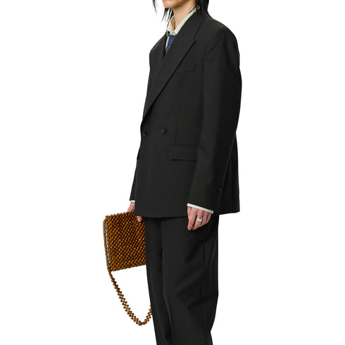 Mfpen Double Breasted Blazer Dark Brown Dry Wool M326-018 degliuberti 2