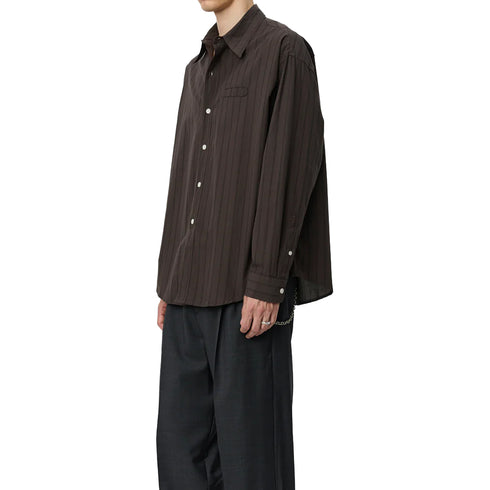 Mfpen Essay Shirt Dark Brown Triple Stripe M126-003 degliuberti 2