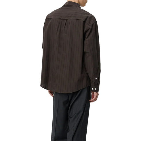 Mfpen Essay Shirt Dark Brown Triple Stripe M126-003 degliuberti 3