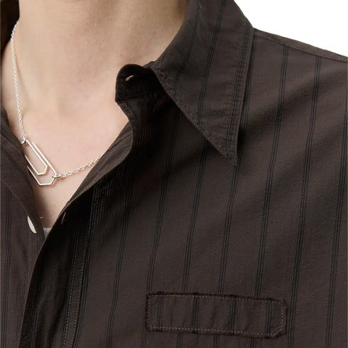 Mfpen Essay Shirt Dark Brown Triple Stripe M126-003 degliuberti 4