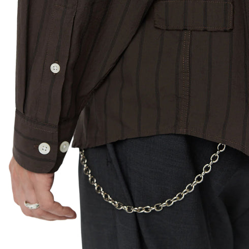 Mfpen Essay Shirt Dark Brown Triple Stripe M126-003 degliuberti 5