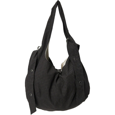 Mfpen Eyelet Shoulder Bag Dark Linen Check A126-001 degliuberti 1