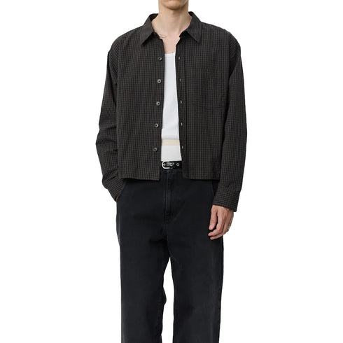 Mfpen Priority Shirt Dark Linen Check M126-019 degliuberti 2