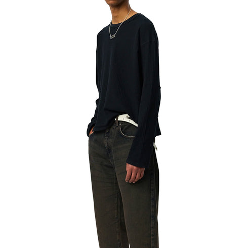 Mfpen Reverse Rib Sweater Black M326-082 degliuberti 2