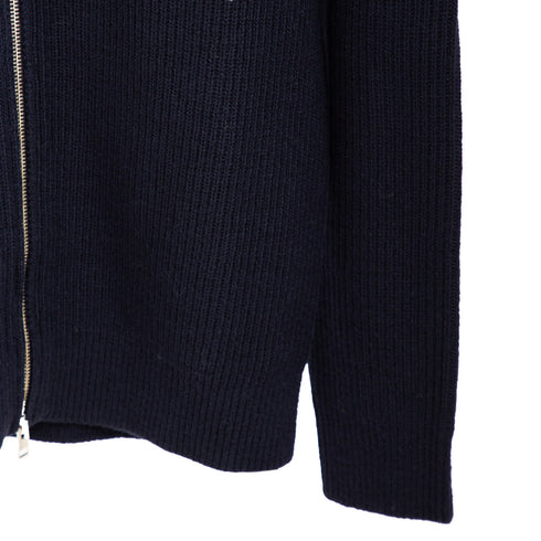 Norse Projects Hagen Wool Cotton Rib Full Zip Jacket Dark Navy N45-0550 Degli Uberti