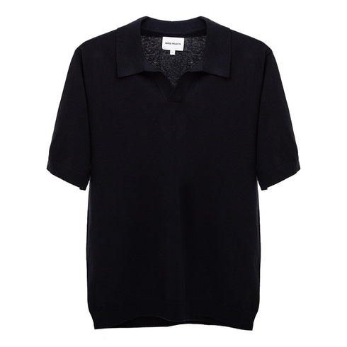 Norse Projects Leif Cotton Linen Polo Dark Navy N45-05027004 Degli Uberti