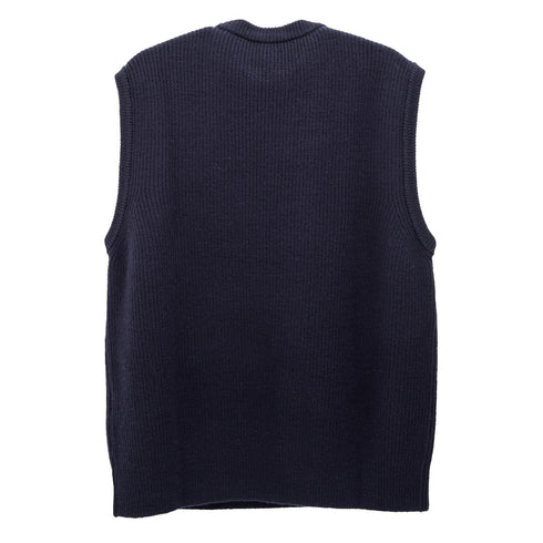 Norse Projects Manfred Wool Cotton Rib Vest Dark Navy N45-05887004 Degli Uberti