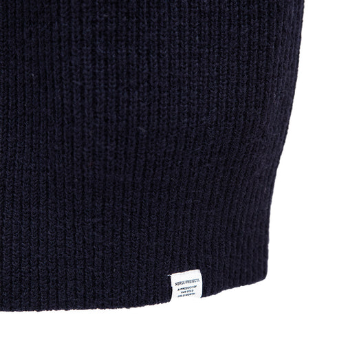 Norse Projects Manfred Wool Cotton Rib Vest Dark Navy N45-05887004 Degli Uberti
