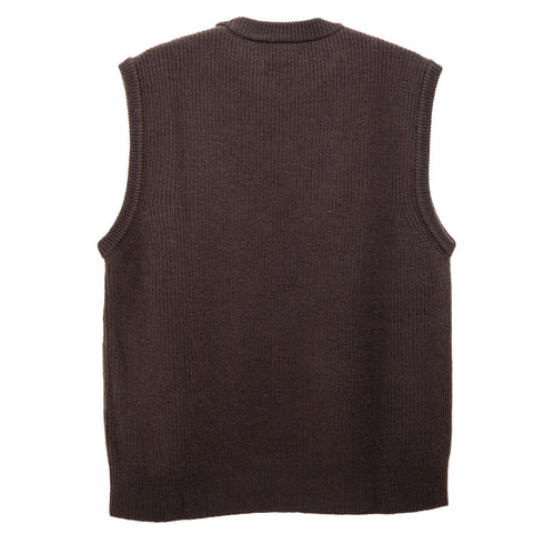 Norse Projects Manfred Wool Cotton Rib Vest Espresso N45-05882022 Degli Uberti