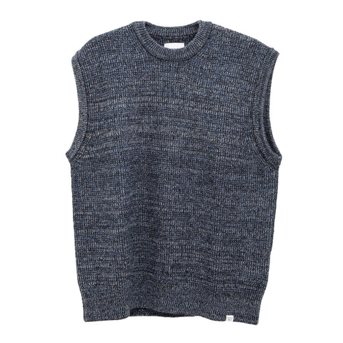 Norse Projects Manfred Wool Cotton Rib Vest Scoria Blue N45-05888076 Degli Uberti