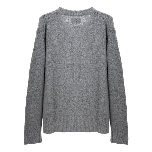 Norse Projects Rasmus Relaxed Brushed V Neck Sweater Mouse Grey N45-0617 Degli Uberti