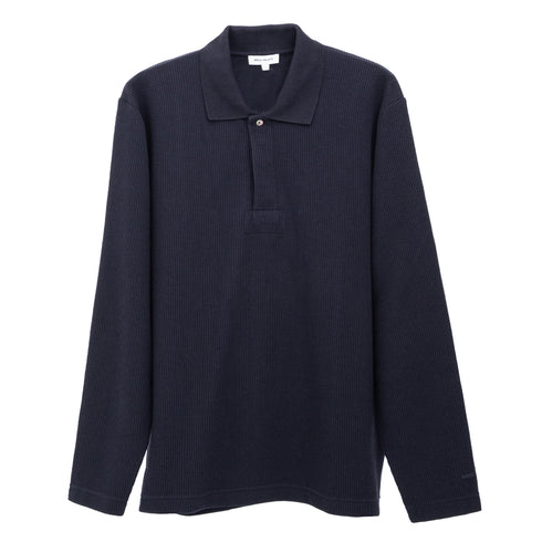 Norse Projects Ruben Double Face LS Polo Dark Navy N10-02147004 5711610313729 Front Degli Uberti