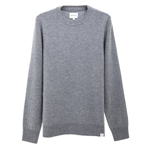 Norse Projects Sigfred Merino Lambswool Sweater Grey Melange N45-03451500 Degli Uberti