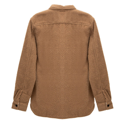 Norse Projects Silas Textured Cotton Wool Overshirt Camel N40-07872001 Degli Uberti
