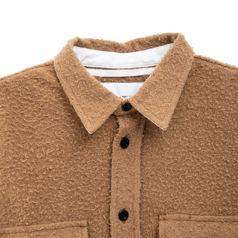 Norse Projects Silas Textured Cotton Wool Overshirt Camel N40-07872001 Degli Uberti