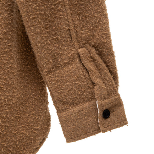 Norse Projects Silas Textured Cotton Wool Overshirt Camel N40-07872001 Degli Uberti