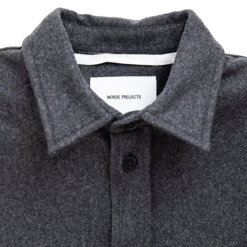 Norse Projects Silas Wool Overshirt Charcoal Melange N40-07919999 Degli Uberti Degli Uberti