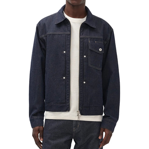 Norse Projects Svendborg Broken Twill Cotton Linen Denim Jacket Indigo N55-06737077 degliuberti 1