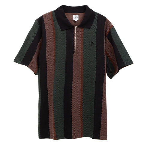 Polar Skate Co Jacques Polo Shirt Black/Salmon Degli Uberti