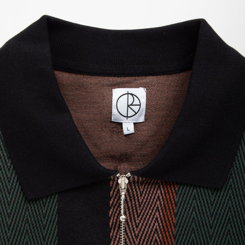 Polar Skate Co Jacques Polo Shirt Black/Salmon Degli Uberti