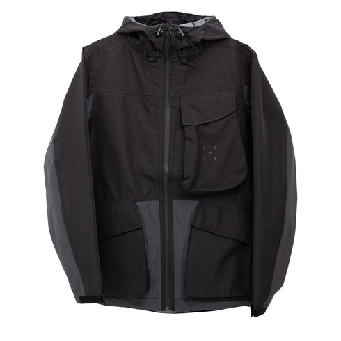 POP Trading Company Big Pocket Hooded Tech Jacket Black/Anthracite POPAW23_05-019 Degli Uberti