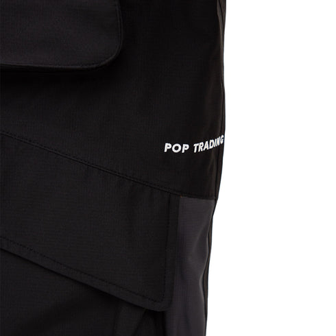 POP Trading Company Big Pocket Hooded Tech Jacket Black/Anthracite POPAW23_05-019 Degli Uberti