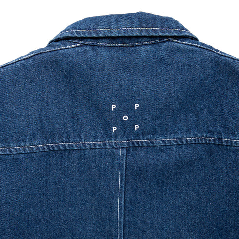 POP Trading Company Boxer Overshirt Rinsed Denim POPAW23_05-005 Degli Uberti