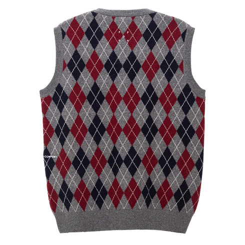 POP Trading Company Burlington Knitted Spencer Charcoal/Multi POPAW23_06-005 Degli Uberti