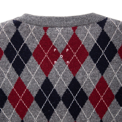 POP Trading Company Burlington Knitted Spencer Charcoal/Multi POPAW23_06-005 Degli Uberti