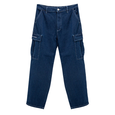 POP Trading Company Denim Cargo Pant Rinsed POPAW23_04-0010 Degli Uberti